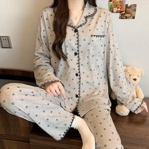 YW买手优选卡通仿棉睡衣女款可外穿贝壳刺绣边家居服套装170545581（预售3-5天发货） 商品图2