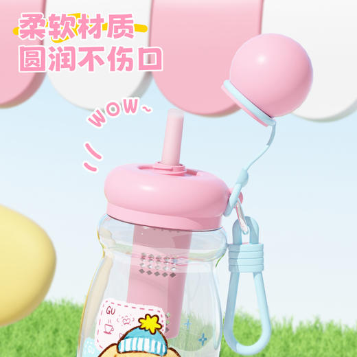 【旋转开盖❗便携饮水】一体式设计，防尘不易丢，新款高颜值杯子儿童塑料杯夏季便携水杯卡通双饮塑料杯水杯学生。rh 商品图2