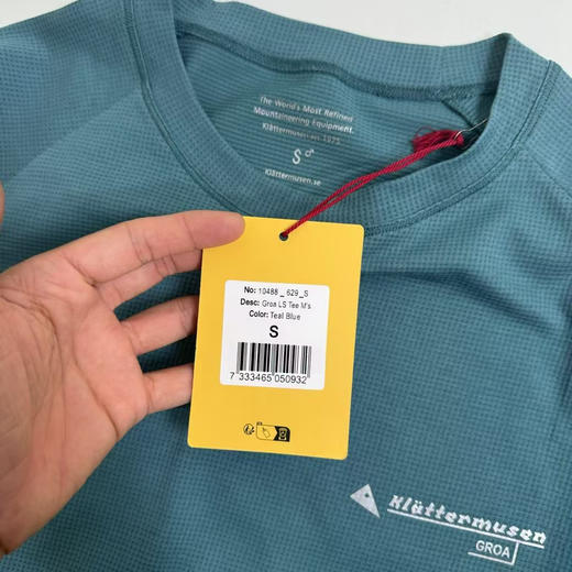 原单正品攀山鼠 Klattermusen先知格罗雅长袖体恤打底衫 ，山野智者的呼吸肌肤水鸭蓝L XL XXL 渡鸦黑 S-XXL 商品图4