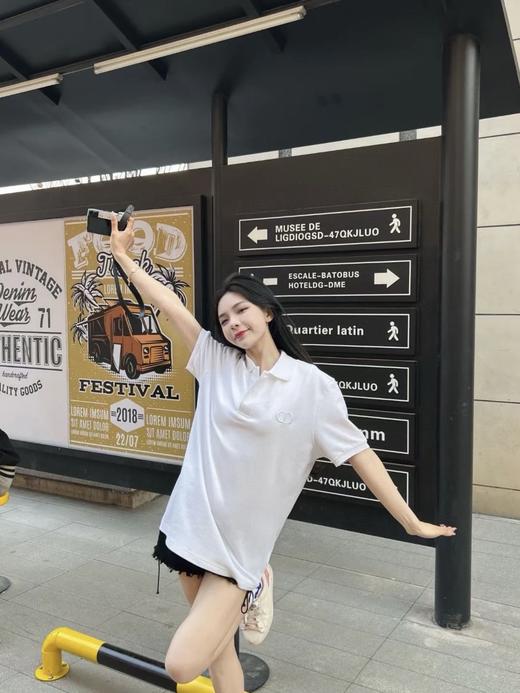 迪奥 25SS 胸前刺绣字母POLO衫 男女同款 白色（DY） 商品图2