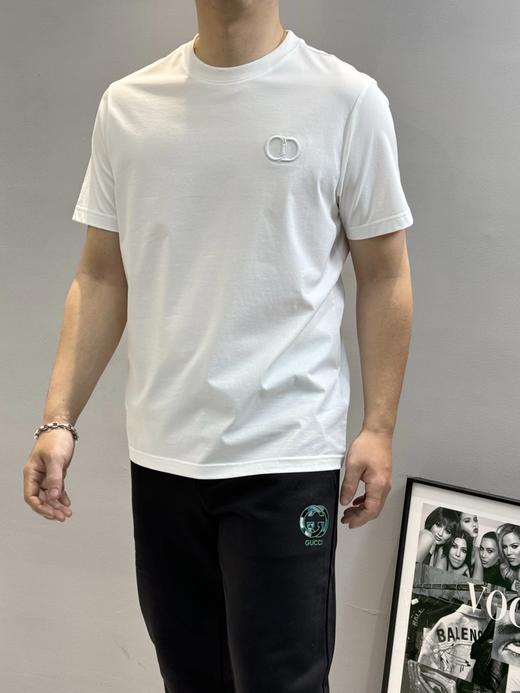 迪奥 25SS 胸前经典立体刺绣短袖T恤 男女同款 白色（DY） 商品图1
