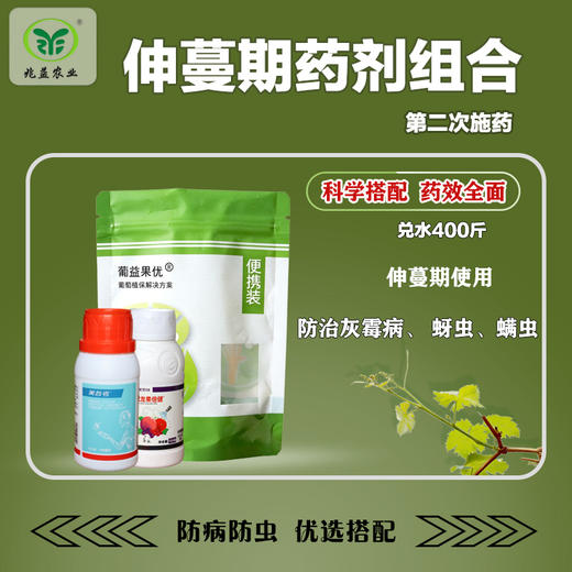 葡萄伸蔓期第二次药剂防护组合防治灰霉蚜虫红蜘蛛补充叶面营养 商品图0