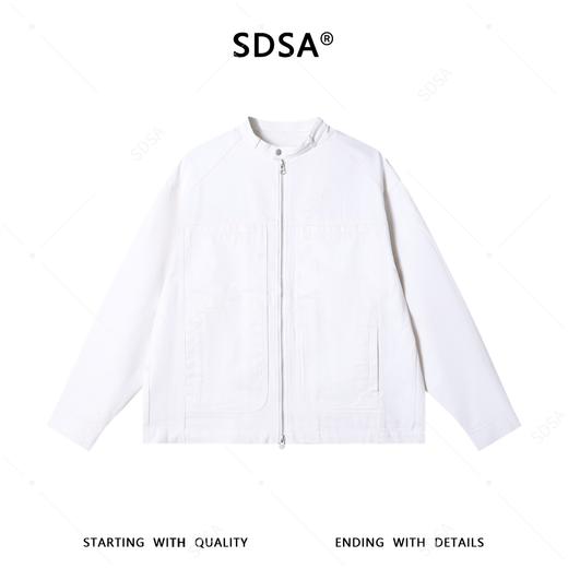SDSA男装2026新款高贵轻奢老钱风纯色拉链立领夹克外套简约百搭 商品图0