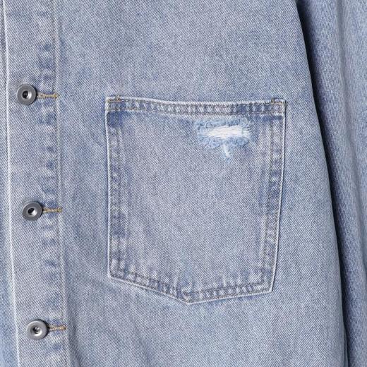 SDSA男装2026新款高贵轻奢美式复古做旧磨白磨破夹克牛仔外套百搭 商品图2