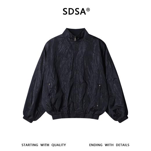 SDSA男装2026新款高贵轻奢韩版双面撞色褶皱肌理立领夹克百搭宽松 商品图0