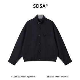 SDSA男装2026新款高贵轻奢韩版简约纯色立领工装夹克百搭通勤外套