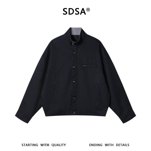 SDSA男装2026新款高贵轻奢韩版简约纯色立领工装夹克百搭通勤外套 商品图0