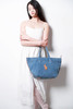 好美好美！！是丹宁托特包，牛皮革拼接大容量水洗单肩包E030766 商品缩略图11