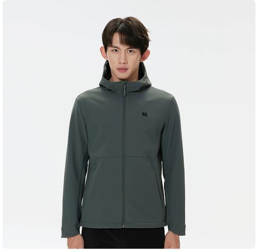 点此购买 可隆春秋季男士户外连帽拉绒软壳夹克 zc 341553 商品图4