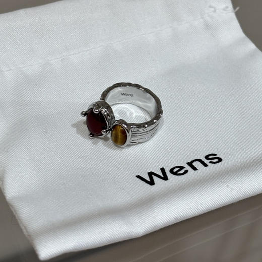 Wen*s  KISS复古红玛瑙/虎眼石戒指022711 商品图5
