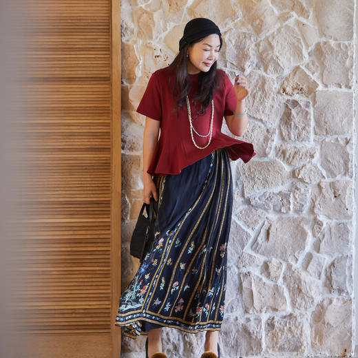 【林栖设计小店】（现货）莫代尔混纺T恤百搭多色荷叶边2025夏季新品短袖上衣女1952134 商品图2