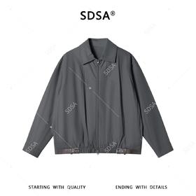 SDSA男装2026新款高贵轻奢老钱风拼接皮带夹克外套百搭时尚复古