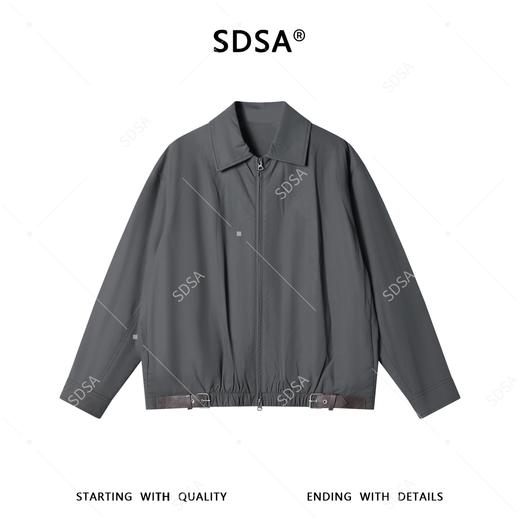 SDSA男装2026新款高贵轻奢老钱风拼接皮带夹克外套百搭时尚复古 商品图0