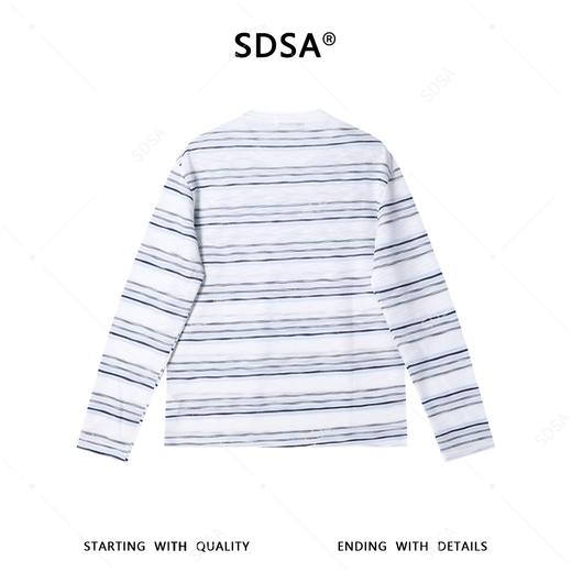 26021SDSA男装2026新款高贵轻奢韩版复古条纹长袖T恤圆领宽松百搭上衣 商品图5