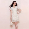 奢姿大码女装2026夏季镂空蕾丝气质连衣裙胖妹妹V领设计时尚裙子9962860046 商品缩略图1