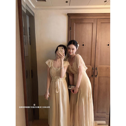 金蘑菇菇 古董仲夏夜/美神 蕾丝拼接连衣裙 商品图0