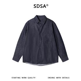 SDSA男装2026新款高贵轻奢美式休闲复古纯色长袖衬衫百搭通勤衬衣
