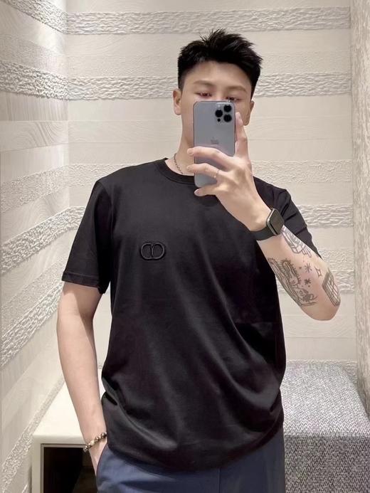 迪奥 25SS 胸前经典立体刺绣短袖T恤 男女同款 黑色（DY） 商品图1