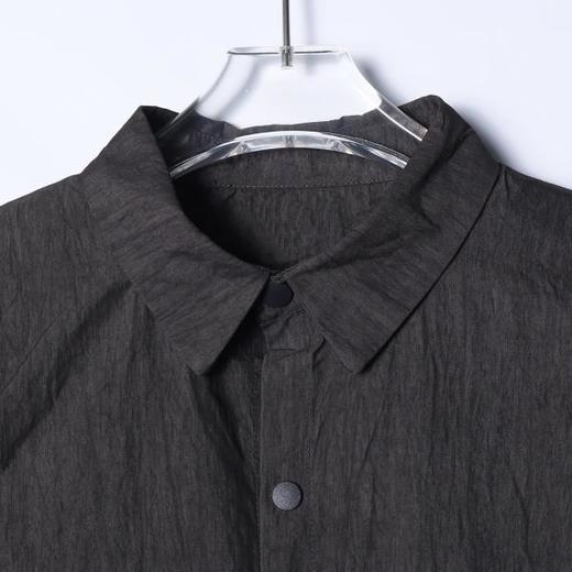 SDSA男装2026新款高贵轻奢韩版纯色按扣长袖衬衫下摆松紧设计百搭 商品图1