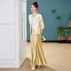 新中式提花圆领单排扣外套女春宽松洋气上衣半裙套装SSQJRA1280-6 商品缩略图1