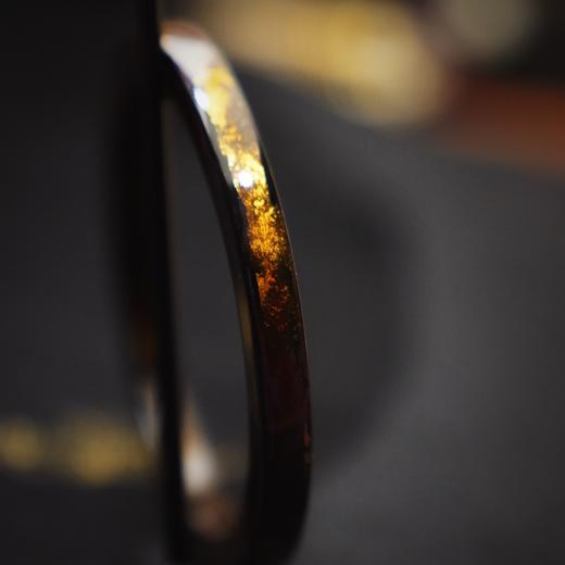 【紫韵金晖大漆手镯】方镯特细6mm、金箔、非遗手作漆器、新年礼品镯 商品图6