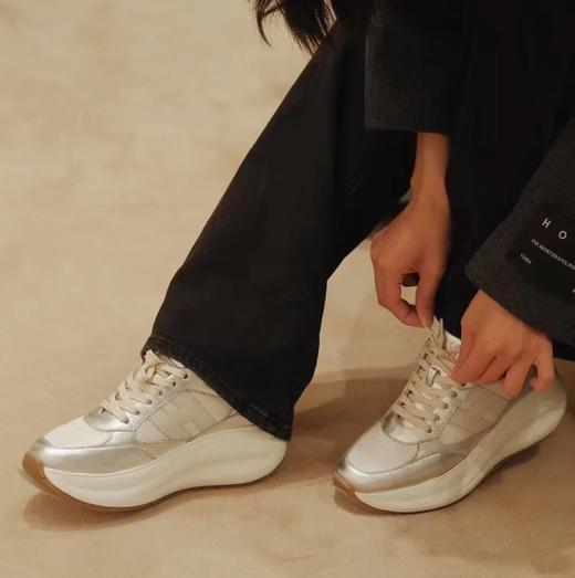 经典系列  老渠道    H泡芙鞋   拼色厚底运动鞋  6cm增高 超轻休闲鞋 商品图3