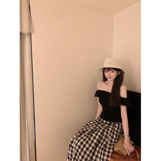 金蘑菇菇 恋恋巴黎 法式套组 / 小飞袖top+优雅半裙 夏日轻通勤 商品图5