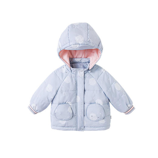 英氏童装棉服夹棉外套女宝宝可拆帽加厚棉袄YRWGJ42335A 商品图4