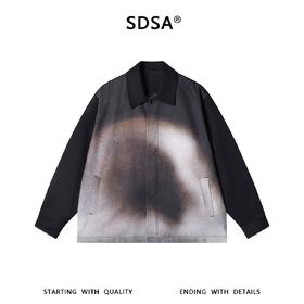 SDSA男装2026新款高贵轻奢复古简约扎染简约翻领夹克外套百搭时尚