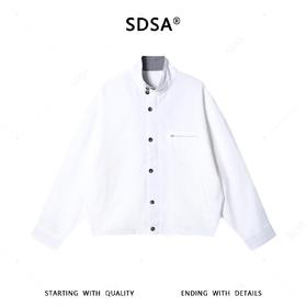 SDSA男装2026新款高贵轻奢韩版简约纯色立领工装夹克百搭通勤外套