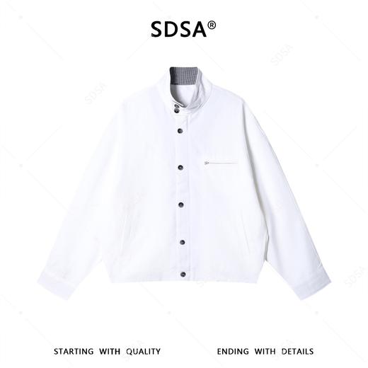 SDSA男装2026新款高贵轻奢韩版简约纯色立领工装夹克百搭通勤外套 商品图0