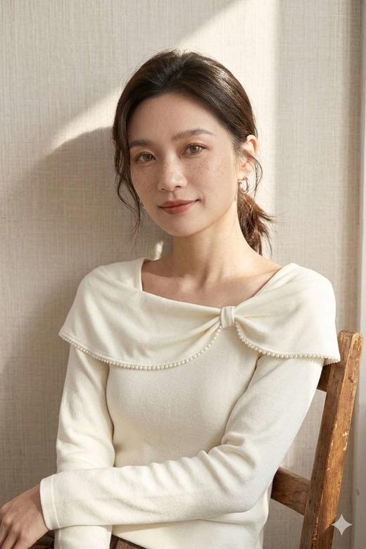 珍珠来信|氛围感精致蝴蝶结上衣 商品图3