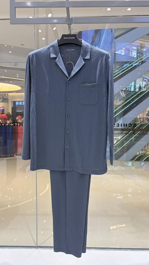 【科技麻】SCHIESSER德国舒雅男士翻领开衫长袖长裤套装35/22783H 商品图3