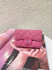 Chanel  CF 粉色 银扣 荔枝纹牛皮 钱包 商品缩略图0