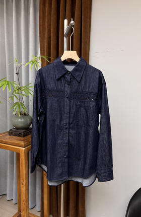 原单新款镂空设计牛仔衬衫外套