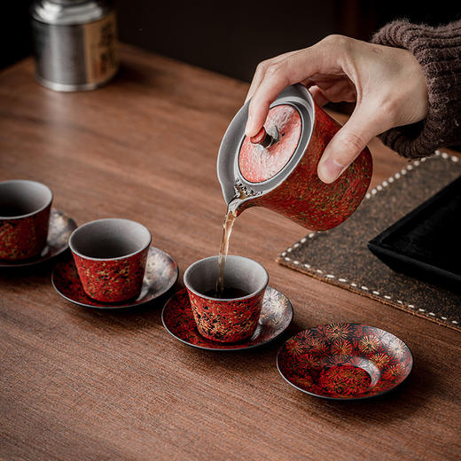 老铁漆器杯垫杯托茶道隔热防滑防烫茶杯垫功夫茶具配件 商品图6