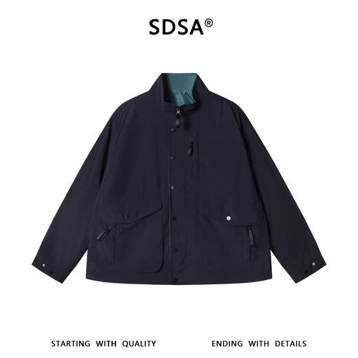 SDSA男装2026新款高贵轻奢韩版简约纯色大口袋立领夹克外套百搭 商品图0