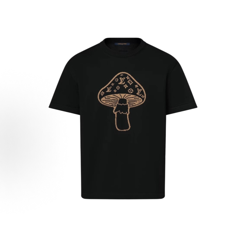 L-S 蘑菇提花针织短袖