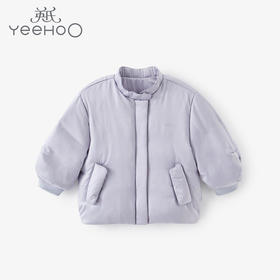 英氏儿童羽绒服女宝宝光滑短款保暖白鸭绒冬季外套YRWBJ41216A
