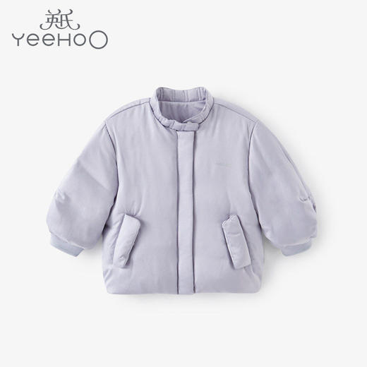 英氏儿童羽绒服女宝宝光滑短款保暖白鸭绒冬季外套YRWBJ41216A 商品图0