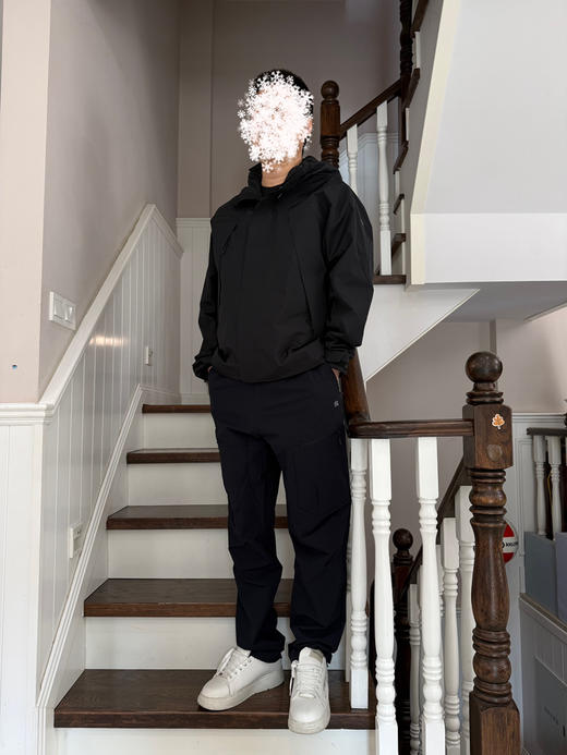 37-8 韩国单 圆正 两棵树 男士冲锋夹克 老朱176/148穿黑色L宽松合适 穿卡其XL偏大 商品图10