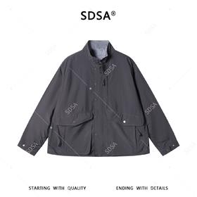 SDSA男装2026新款高贵轻奢韩版简约纯色大口袋立领夹克外套百搭