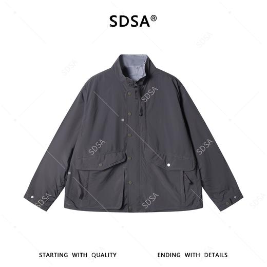 SDSA男装2026新款高贵轻奢韩版简约纯色大口袋立领夹克外套百搭 商品图0