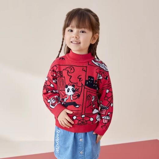 英氏儿童毛衣男童针织衫秋季女童休闲上衣YRTAJ32051A 商品图0