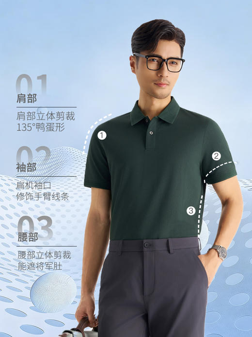 【如新四号】桑蚕丝鳞息记忆领POLO衫255X0P921S[T] 商品图8