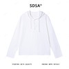SDSA秋季高级感新款男士纯色半纽扣连帽抽绳长袖T恤宽松百搭上衣 商品缩略图0