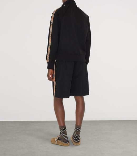 B.B经典格纹拼接立领外套 男女同款 复古织带休闲夹克 WT985 商品图1