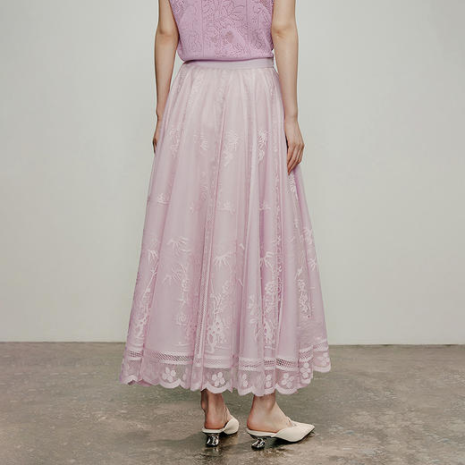 【林栖设计小店】风传花意|蕾丝提花优雅大摆2026春新款太阳半身裙1962026 商品图6