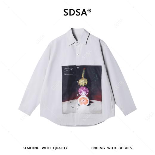 SDSA男装2026新款高贵轻奢日系复古涂鸦印花长袖衬衫休闲百搭外套 商品图0