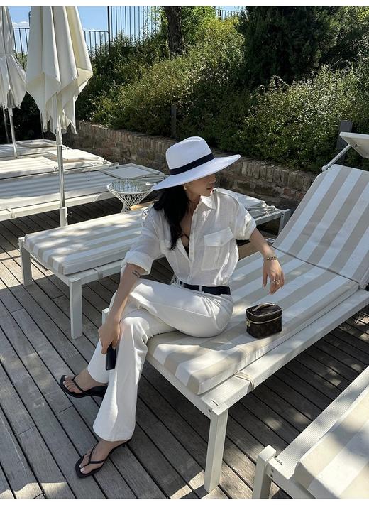 美洋同款翘楚影子小细腿微喇白牛仔裤 商品图6